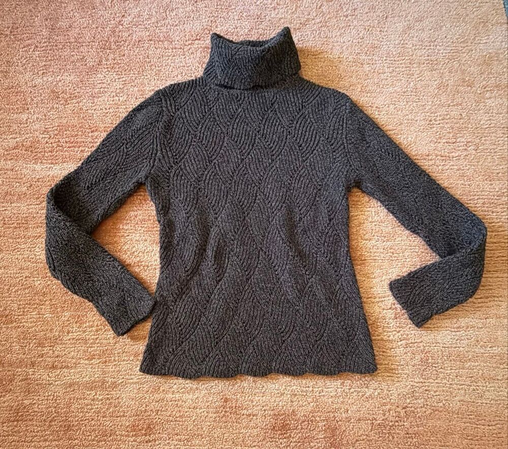 Sundance Cotton Silk Blend Textured Turtleneck Sweater Petite Small